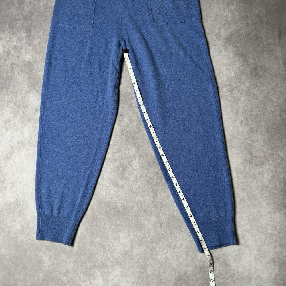 J Crew 100% Cashmere High Rise Jogger Pants Womens M NWT Heather Blue Tie Waist - Picture 8 of 11